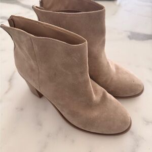 Splendid Beige Suede Ankle Booties